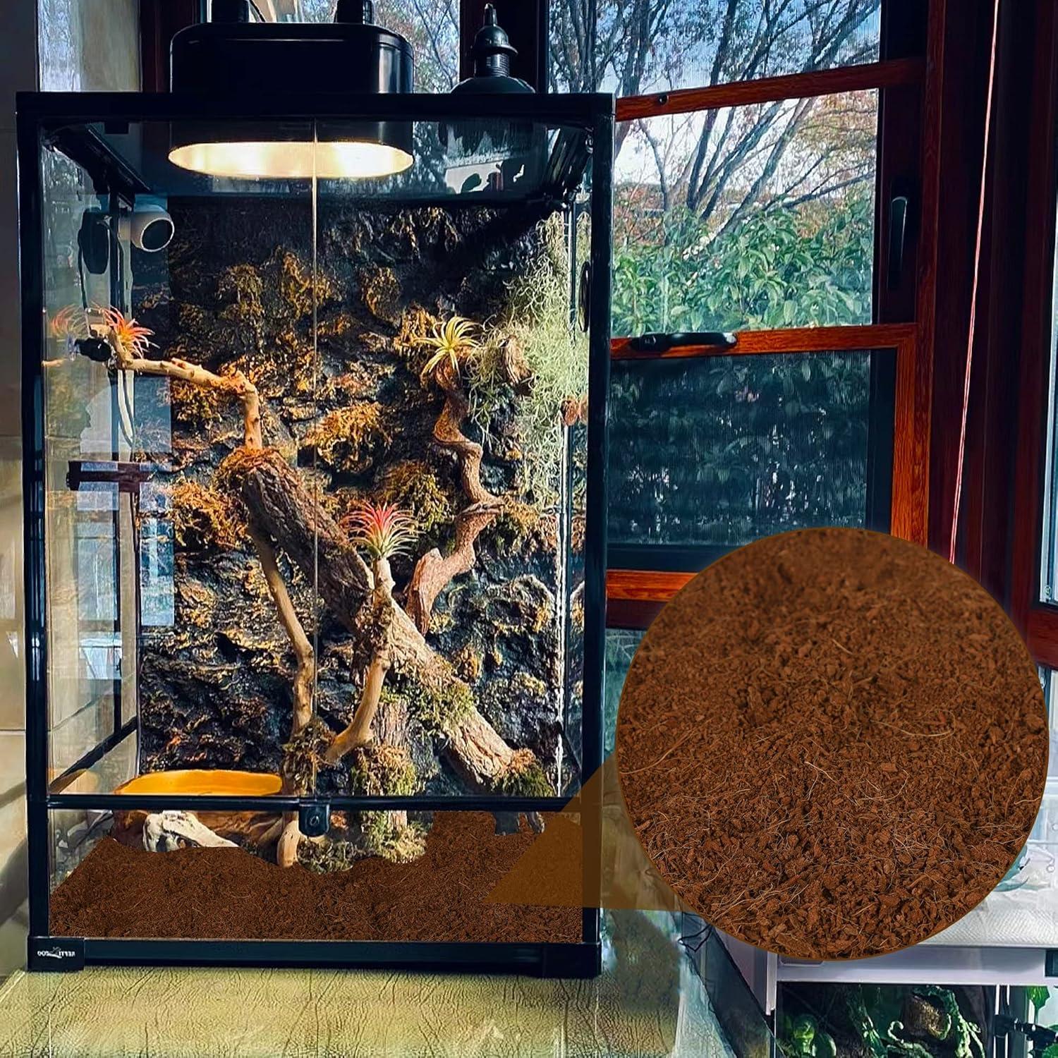 imagewinemana Coconut Fiber Substrate for Reptiles 10 Quart Coconut Bedding for Reptile Terrarium Tanks Tarantula Tortoises Lizards