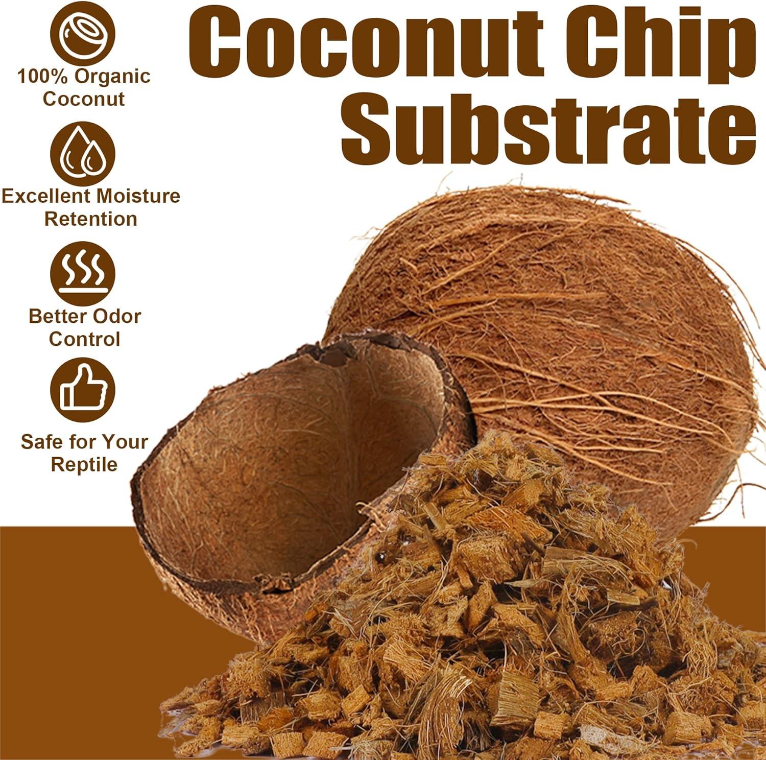 imagewinemana Coconut Substrate for Reptile 61 Quart Coconut Husk Chip Bedding for Ball Python Snake Tortoise
