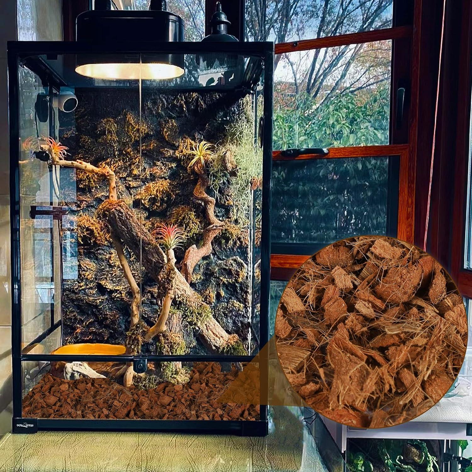 imagewinemana Coconut Substrate for Reptile 61 Quart Coconut Husk Chip Bedding for Ball Python Snake Tortoise