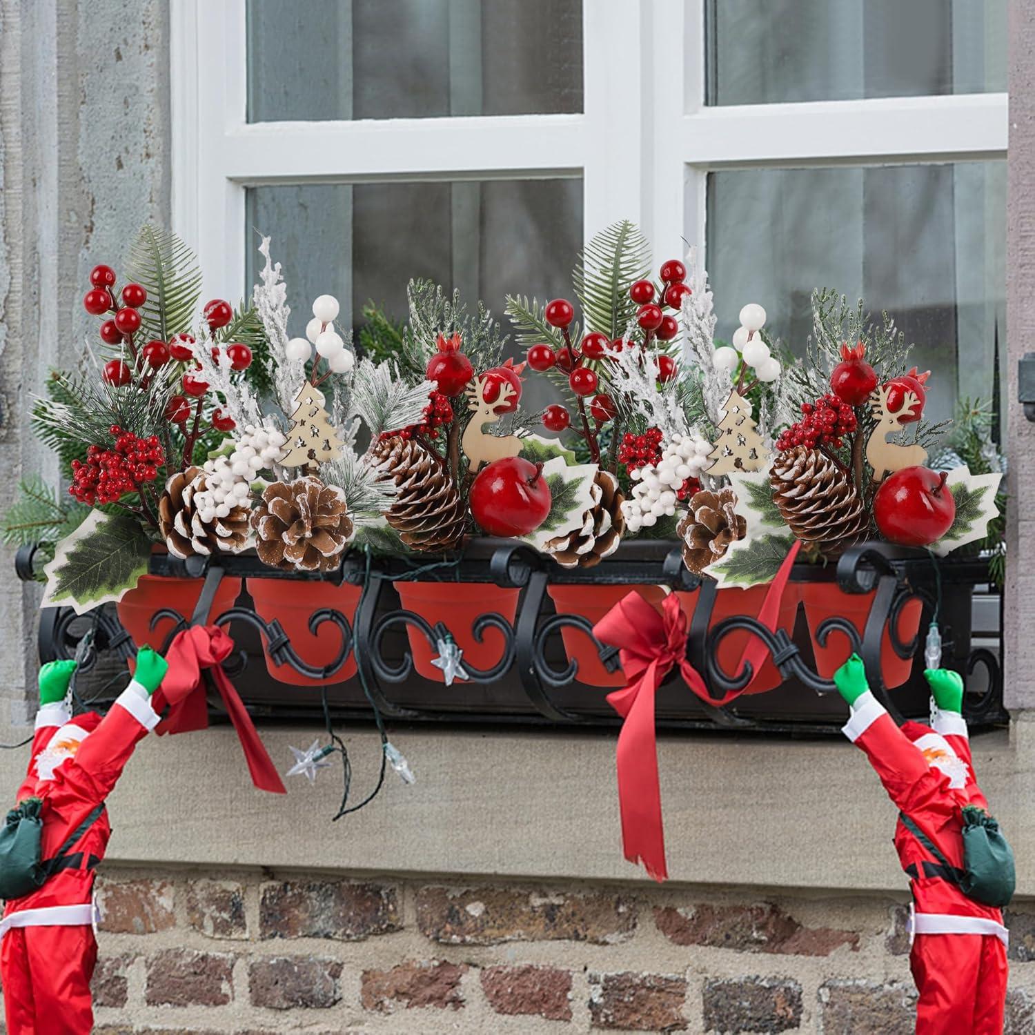 imagewinemana Mini Christmas Tree Table Decorations Indoor 3 Pcs Small Artificial Xmas Trees Decoration with Red Berries Pine Cone for Centerpiece Kitchen Office Tabletop Home Holiday Decorstyle 3