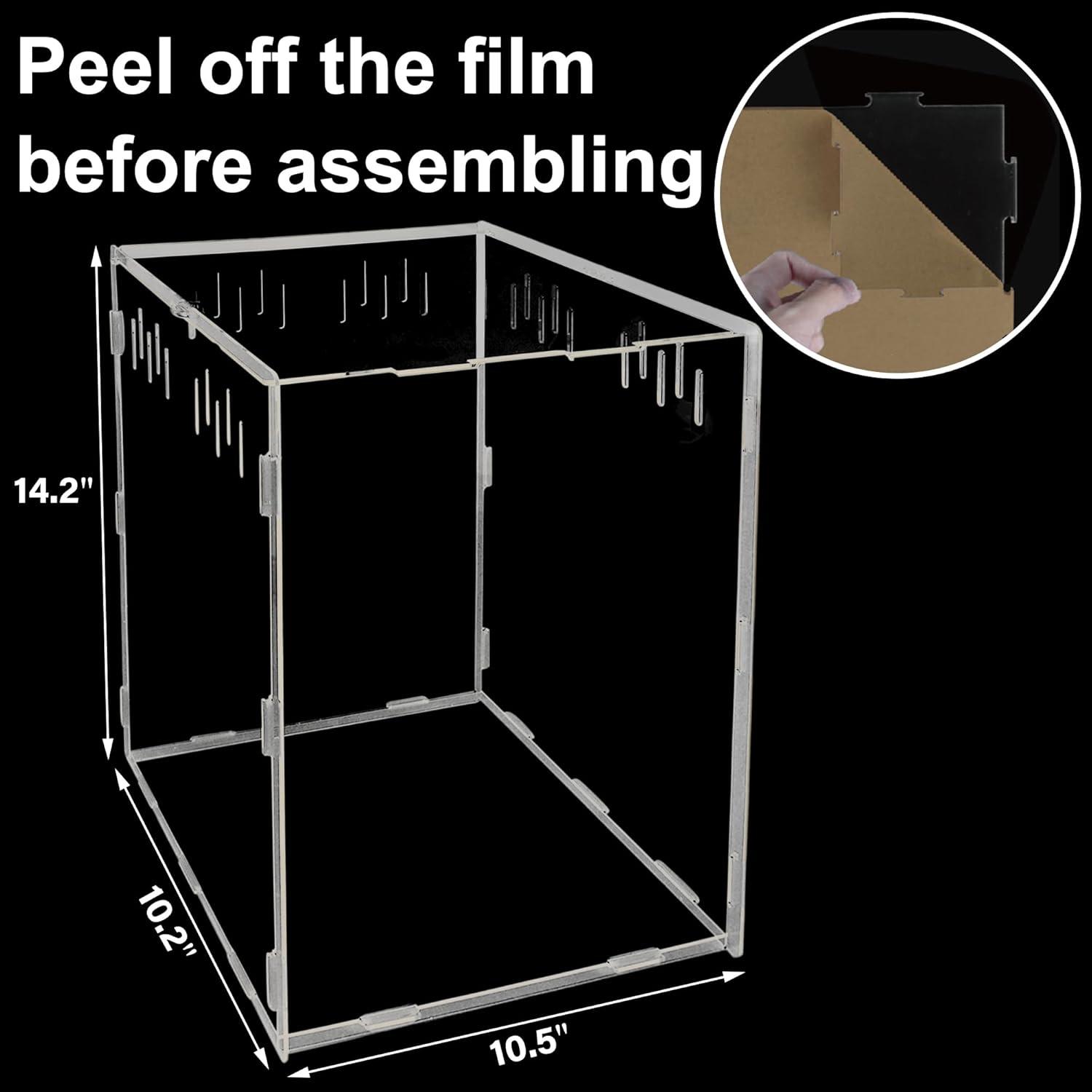 imagewinemana Reptile Terrarium Aquarium Breeding Tank 145quot x 105quot x 10quot Acrylic Tarantula Enclosure Feeding Box Insect Habitat for Tarantula Spider Snake Lizard Hermit Crab Insect