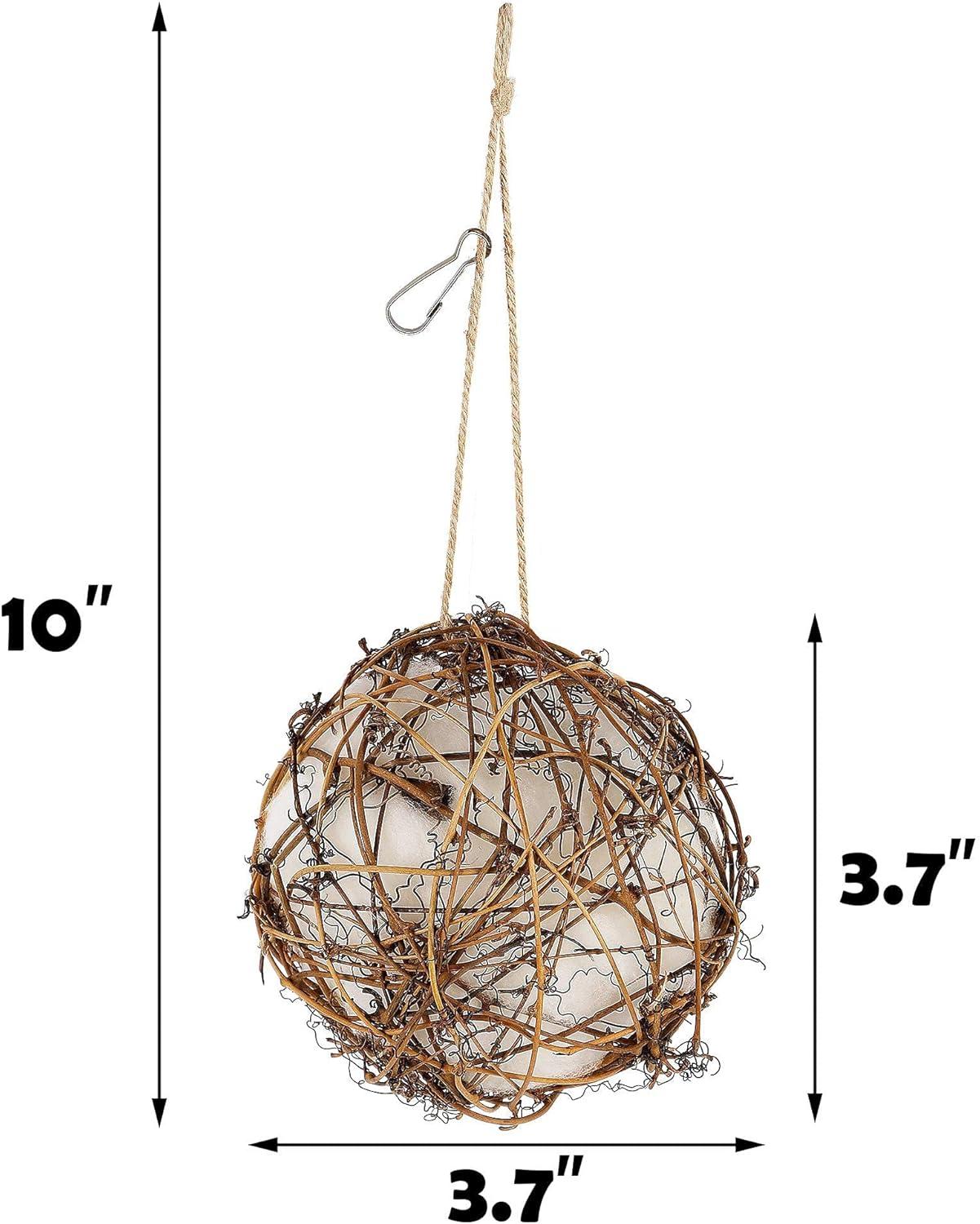 imagewinemana Set of 3 Globe Hummingbird Nesters Full of Bird Nesting Materials Design for Bird Lovers Idea Bird Gifts in Outdoor Indoor Patio Garden