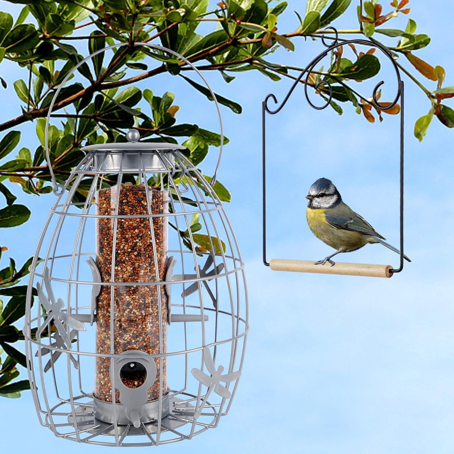 imagewinemana Set of 3 Hummingbird Swings Rust Resistant Metal Frame Wooden Dowel Attach to Bird Feeders Perfect for Hanging Indoor Office Outdoor Trunk Lawn Patio Garden 75quot x 56quot