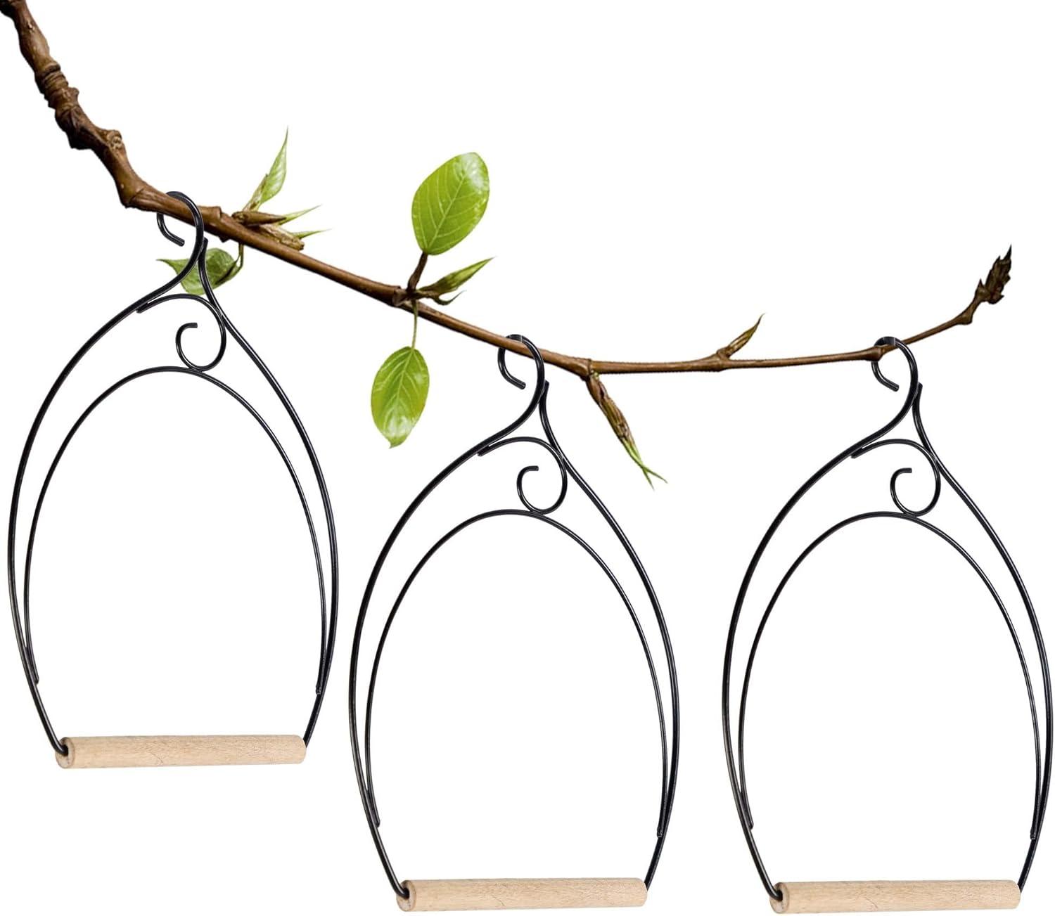 imagewinemana Set of 3 Hummingbird Swings Rust Resistant Metal Frame Wooden Dowel Attach to Bird Feeders Perfect for Hanging Indoor Office Outdoor Trunk Lawn Patio Garden 74quot x 55quot