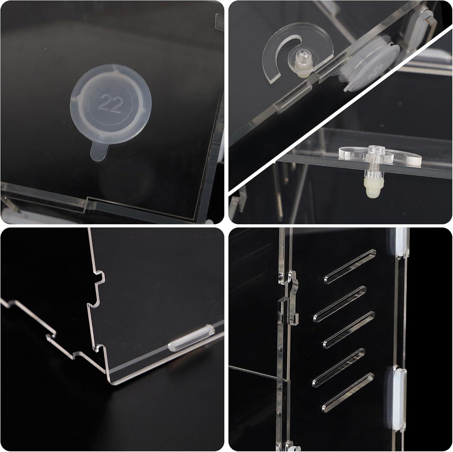 imagewinemana Small Reptile Jumping Spider Terrarium Enclosure 4quot x 4quot x 8quot Acrylic Mini Transparent Feeding Tank Micro Habitat Box for Tarantula Small Tree Dwelling Reptiles Insect Vertical