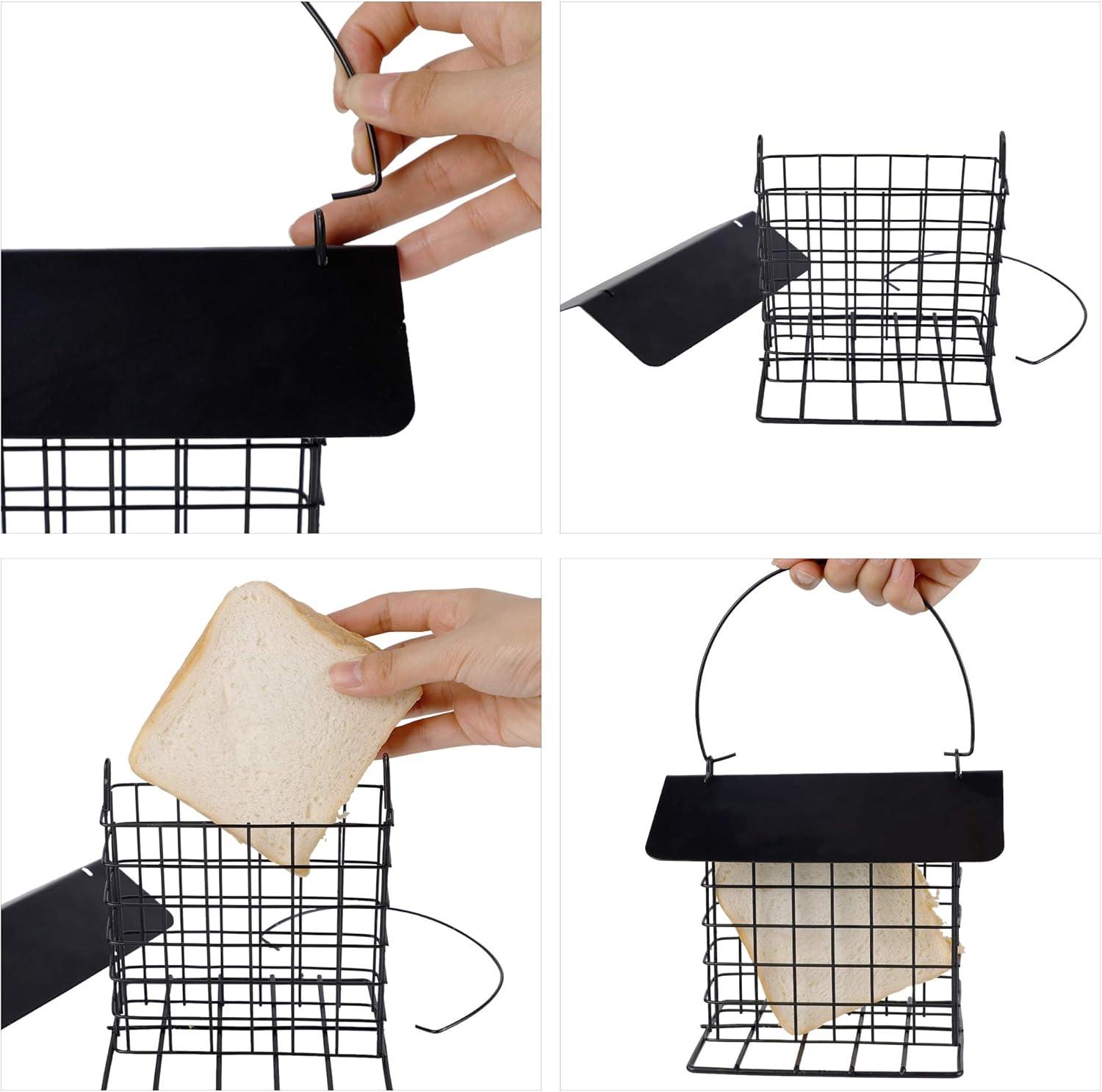 imagewinemana Suet Feeder for Outside Hanging Metal Suet Cake Holder Squirrel Proof Weatherproof Bird Feeders for Wild Birds Woodpecker Single Suet Cage for Outdoor GardenOriginal