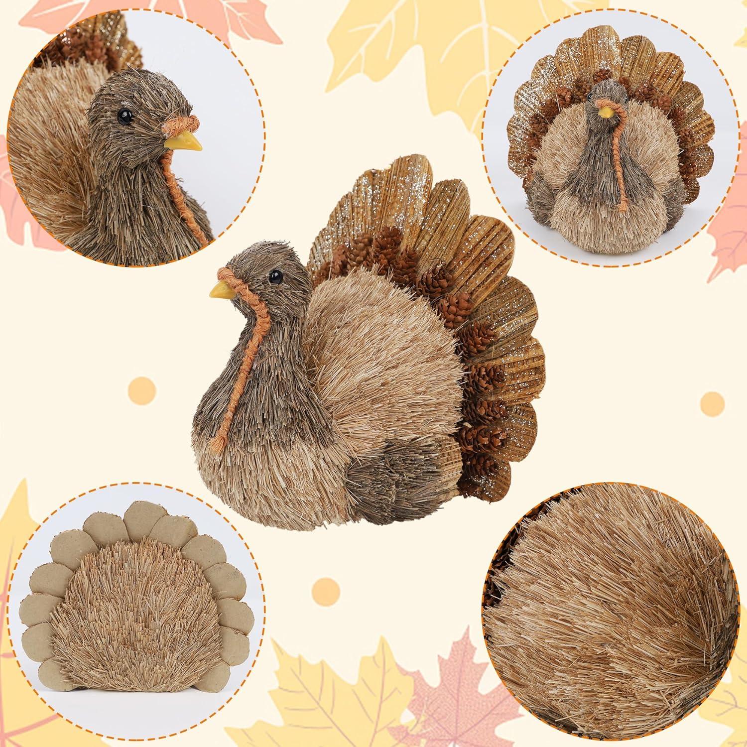 imagewinemana Thanksgiving Turkey Decor  79quot Tall Sisal Turkeys Table Centerpiece with Top Hat Fall ampamp Harvest Home Decor Thanksgiving Decorations Indoorstyle 1