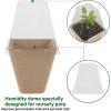 winemana 36 Set Nursery Pots with Humidity Dome, Clear Nursery Pots for Plants, Seed Starting Pots with Drainage Holes & Plant Labels for Vegetables Flowers Garden Plants(Square)