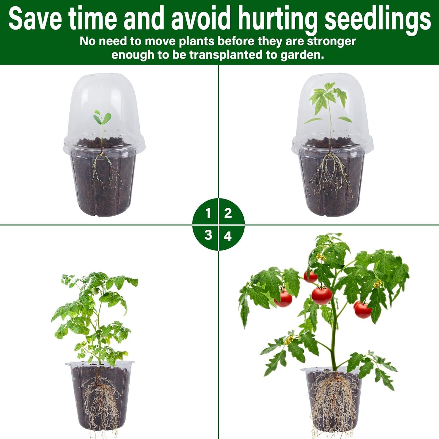 imagewinemana 36 Set Nursery Pots with Humidity Dome Clear Nursery Pots for Plants Seed Starting Pots with Drainage Holes ampamp Plant Labels for Vegetables Flowers Garden PlantsClear