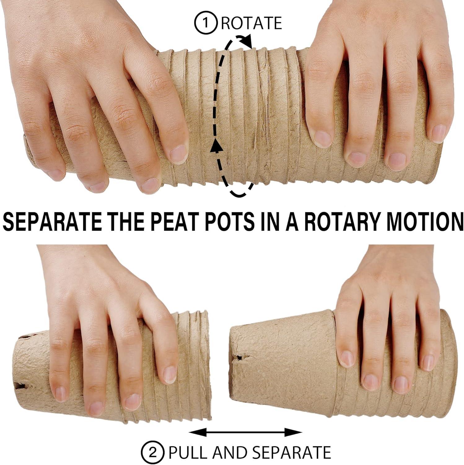 imagewinemana 36 Set Nursery Pots with Humidity Dome Clear Nursery Pots for Plants Seed Starting Pots with Drainage Holes ampamp Plant Labels for Vegetables Flowers Garden PlantsRound
