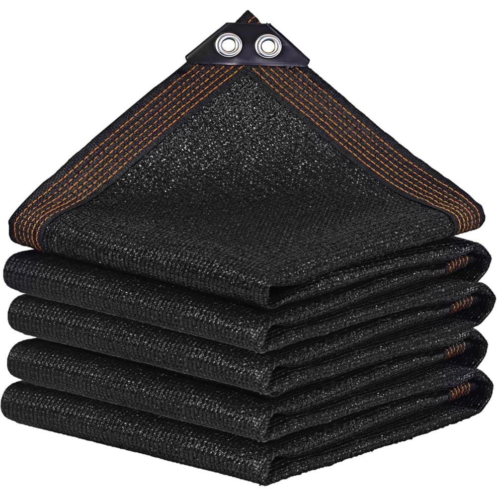 image:imagewinemana Black Shade Cloth 40 5x8 FT Mesh Tarp Garden Shade for Greenhouse Patio Vegetables Plants Cover and Chicken Coops Sun Shade Net for Outdoor Protection with Reinforced Grommets8 FT x 10 FT