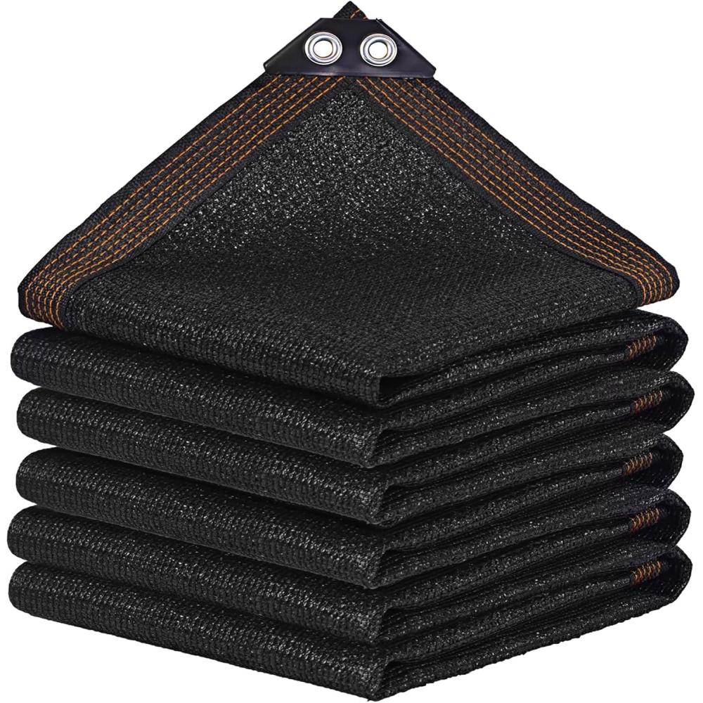 image:imagewinemana Black Shade Cloth 40 5x8 FT Mesh Tarp Garden Shade for Greenhouse Patio Vegetables Plants Cover and Chicken Coops Sun Shade Net for Outdoor Protection with Reinforced Grommets8 FT x 20 FT