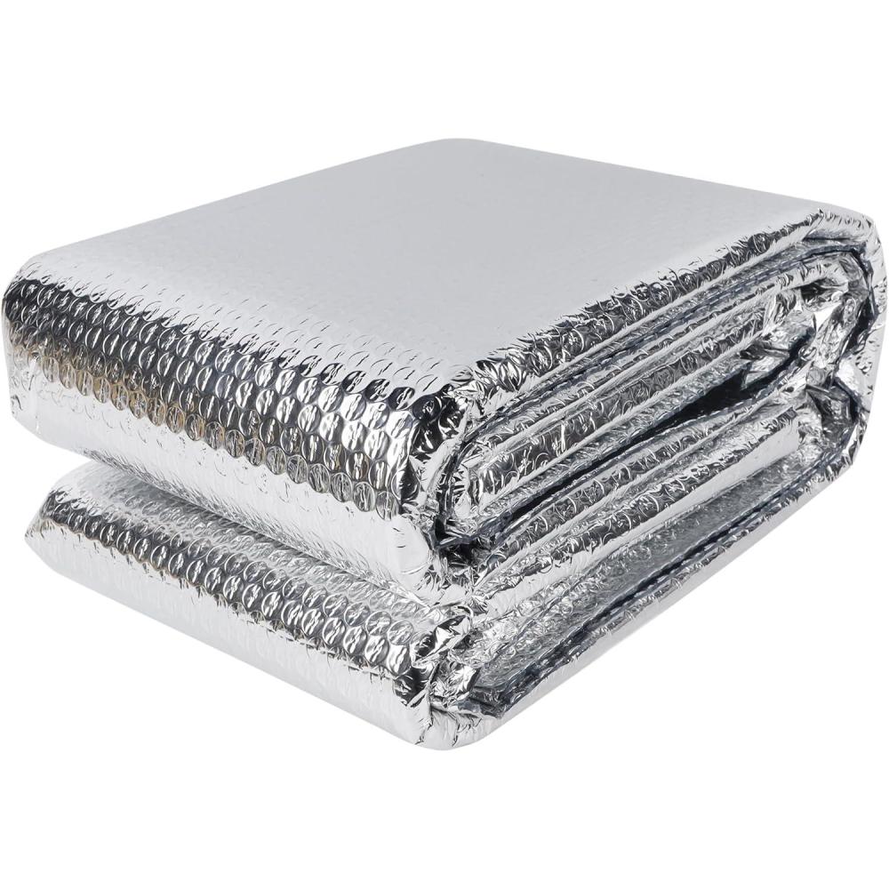 image:imagewinemana Window Insulation Roll 48IN x 20FT Reflective Heat Shield Bubble Film DoubleSided Aluminum Foil Insulation Weatherproof Garage Door Cover for Windows RV Basement Winter amp Summer24 in x 20 ft