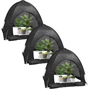 winemana 3 Pcs 70% Garden Plant Shade Tent, 33.5″x35.5″x31.5″ UV Resistant Pop Up Sun Shade Netting, Protective Plants Cover for Outdoor Vegetable Fruit, Easy Setup Net to Keep Animals & Insects Out(1)