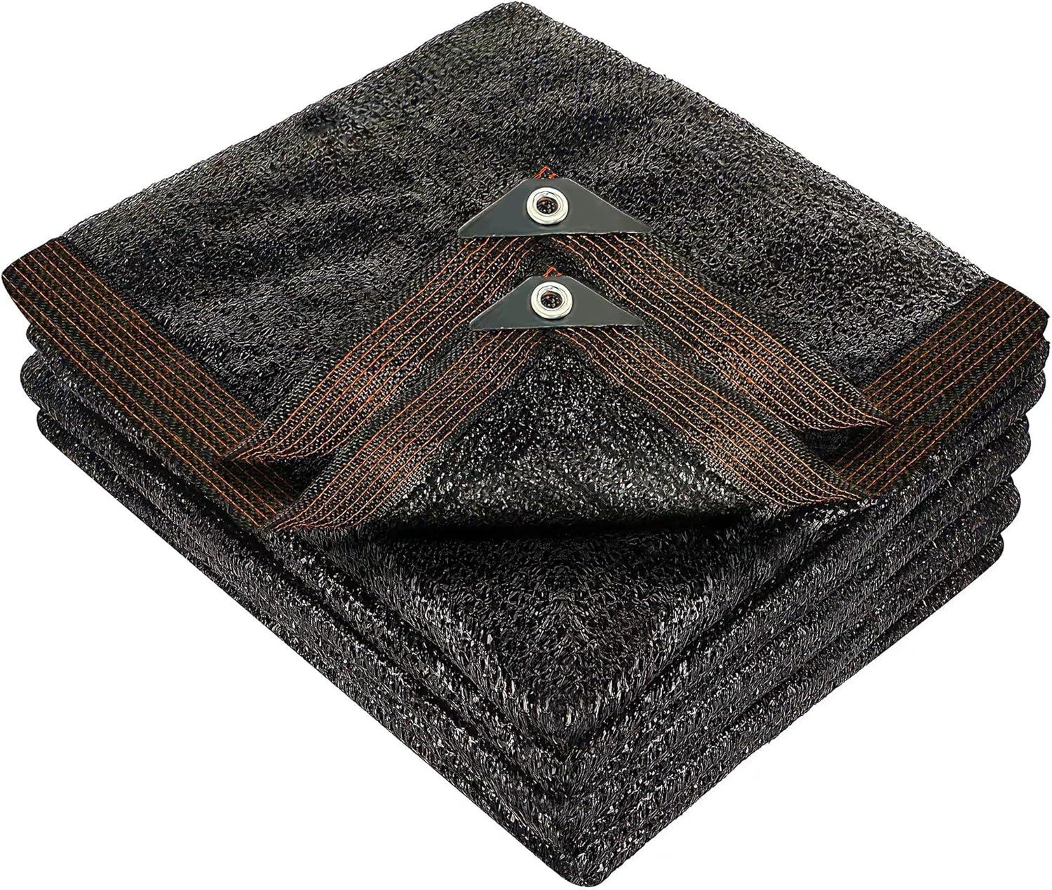 image:imagewinemana Black Shade Cloth 40 5x8 FT Mesh Tarp Garden Shade for Greenhouse Patio Vegetables Plants Cover and Chicken Coops Sun Shade Net for Outdoor Protection with Reinforced Grommets8 FT x 20 FT