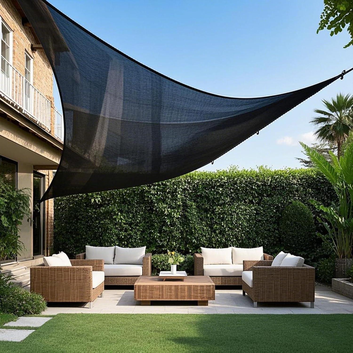 image:imagewinemana Black Shade Cloth 40 5x8 FT Mesh Tarp Garden Shade for Greenhouse Patio Vegetables Plants Cover and Chicken Coops Sun Shade Net for Outdoor Protection with Reinforced Grommets33 FT x 10 FT
