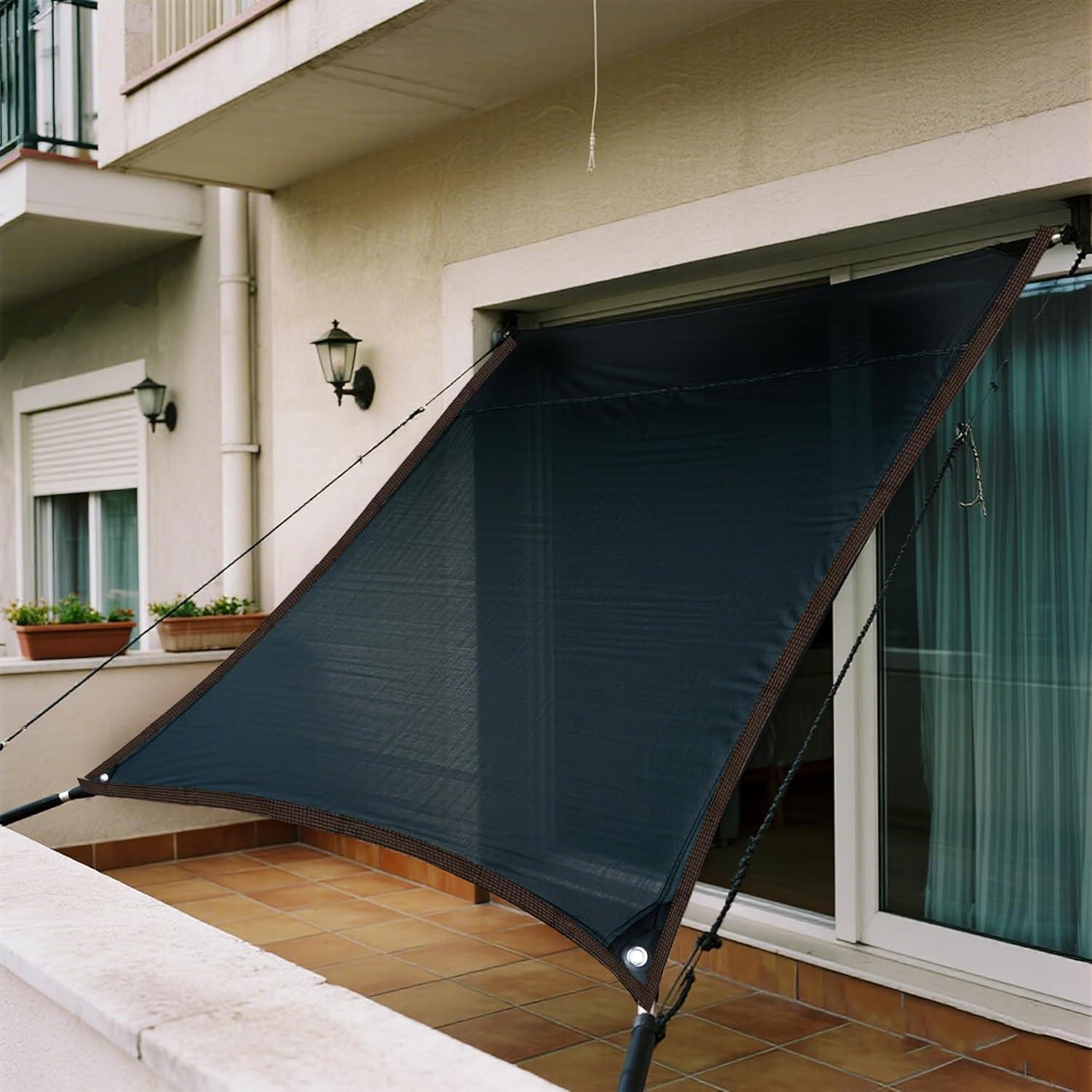 image:imagewinemana Black Shade Cloth 40 5x8 FT Mesh Tarp Garden Shade for Greenhouse Patio Vegetables Plants Cover and Chicken Coops Sun Shade Net for Outdoor Protection with Reinforced Grommets5 FT x 6 FT