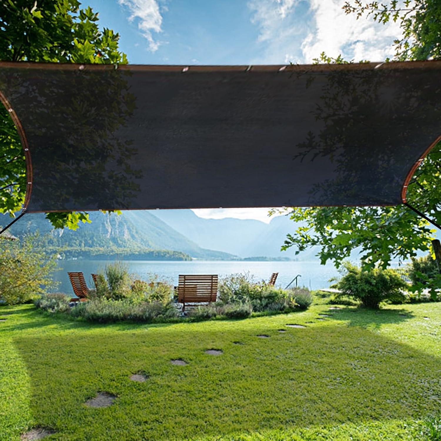 image:imagewinemana Black Shade Cloth 40 5x8 FT Mesh Tarp Garden Shade for Greenhouse Patio Vegetables Plants Cover and Chicken Coops Sun Shade Net for Outdoor Protection with Reinforced Grommets20 FT x 48 FT