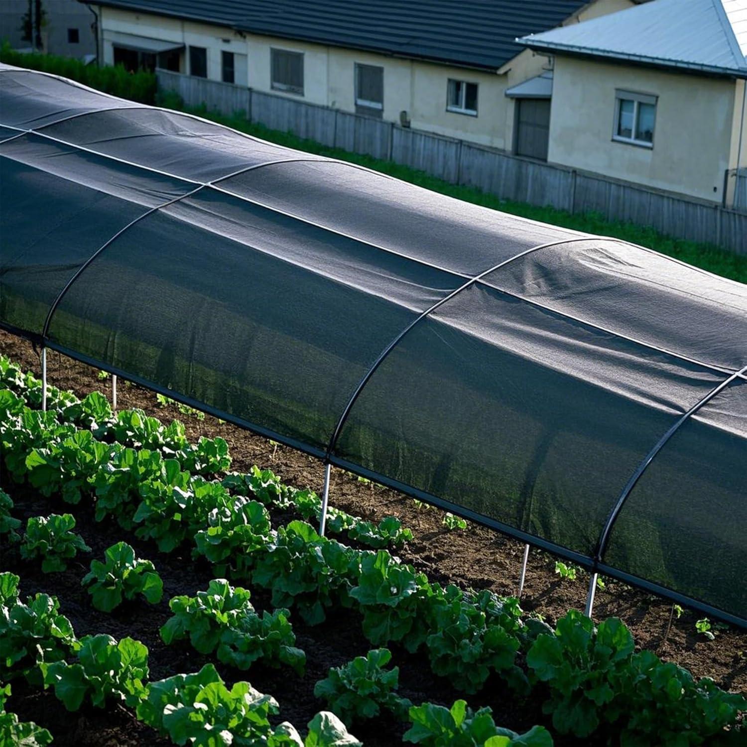 image:imagewinemana Black Shade Cloth 40 5x8 FT Mesh Tarp Garden Shade for Greenhouse Patio Vegetables Plants Cover and Chicken Coops Sun Shade Net for Outdoor Protection with Reinforced Grommets8 FT x 10 FT