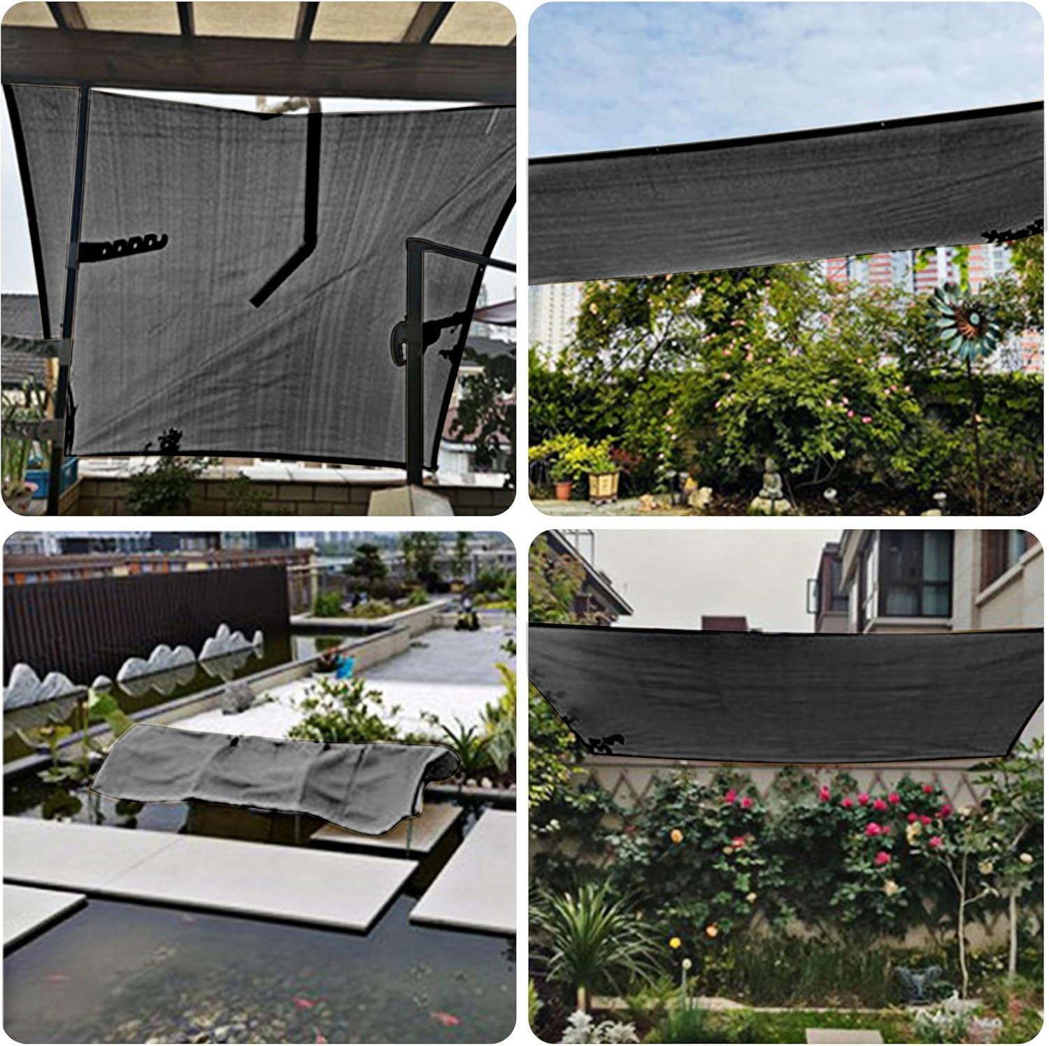 image:imagewinemana Black Shade Cloth 40 5x8 FT Mesh Tarp Garden Shade for Greenhouse Patio Vegetables Plants Cover and Chicken Coops Sun Shade Net for Outdoor Protection with Reinforced Grommets66 FT x 66 FT