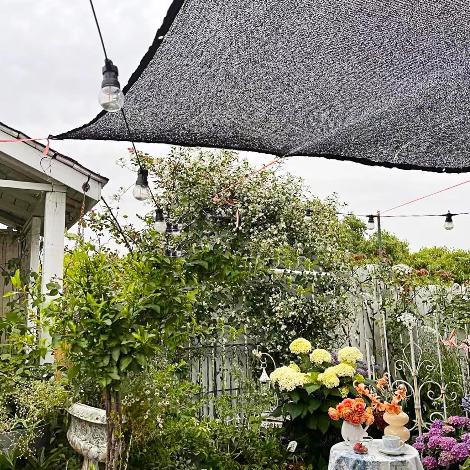 image:imagewinemana Black Shade Cloth 40 5x8 FT Mesh Tarp Garden Shade for Greenhouse Patio Vegetables Plants Cover and Chicken Coops Sun Shade Net for Outdoor Protection with Reinforced Grommets66 FT x 10 FT