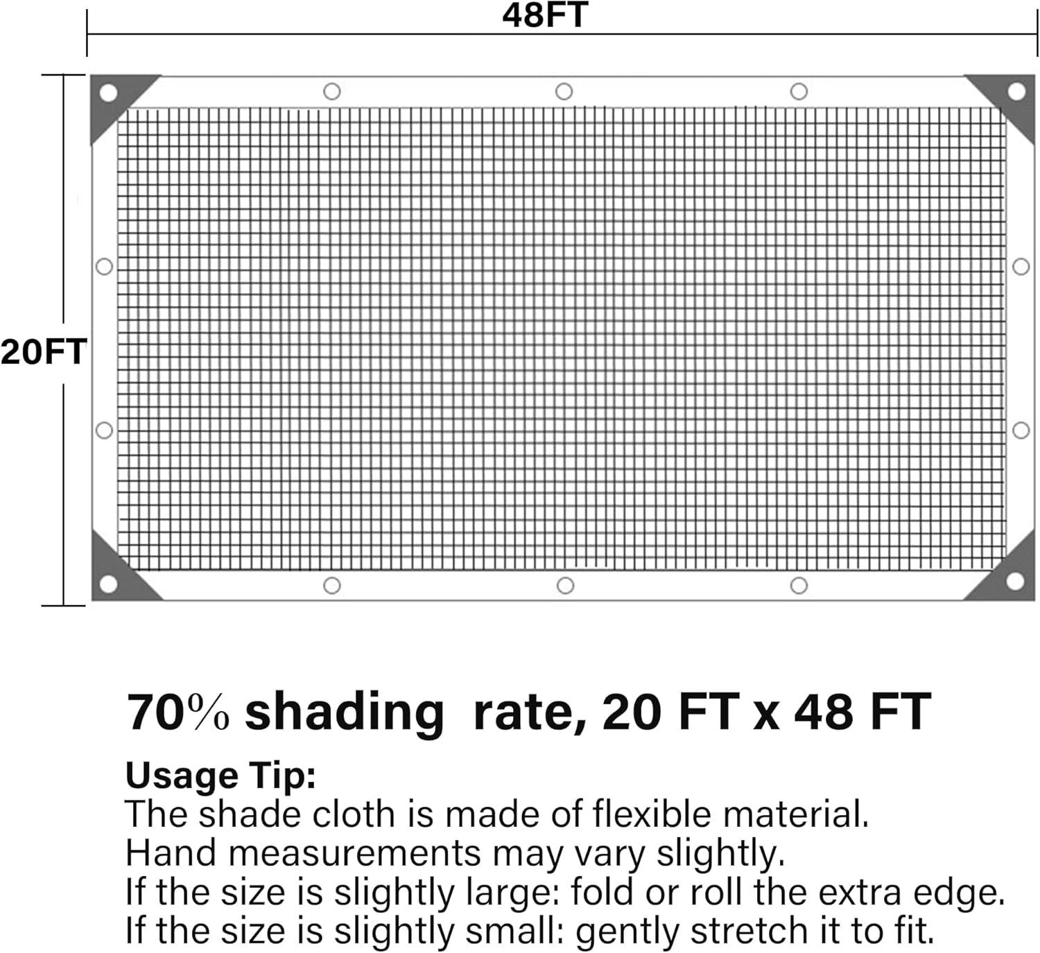 image:imagewinemana Black Shade Cloth 40 5x8 FT Mesh Tarp Garden Shade for Greenhouse Patio Vegetables Plants Cover and Chicken Coops Sun Shade Net for Outdoor Protection with Reinforced Grommets20 FT x 48 FT