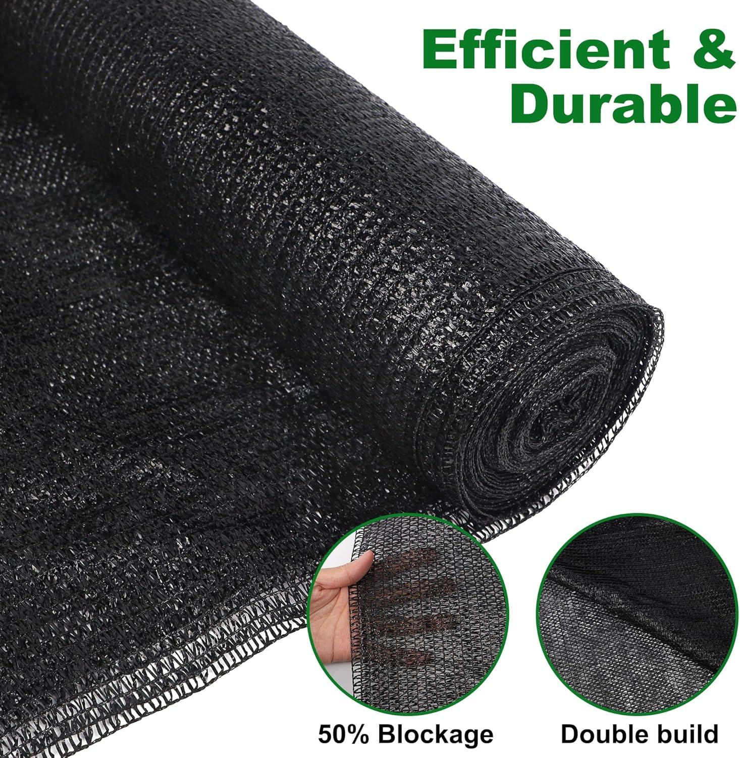 image:imagewinemana Black Shade Cloth 40 5x8 FT Mesh Tarp Garden Shade for Greenhouse Patio Vegetables Plants Cover and Chicken Coops Sun Shade Net for Outdoor Protection with Reinforced Grommets6 FT x 120 FT