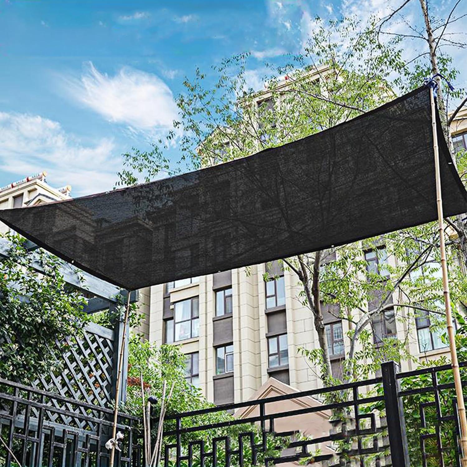 image:imagewinemana Black Shade Cloth 40 5x8 FT Mesh Tarp Garden Shade for Greenhouse Patio Vegetables Plants Cover and Chicken Coops Sun Shade Net for Outdoor Protection with Reinforced Grommets66 FT x 66 FT