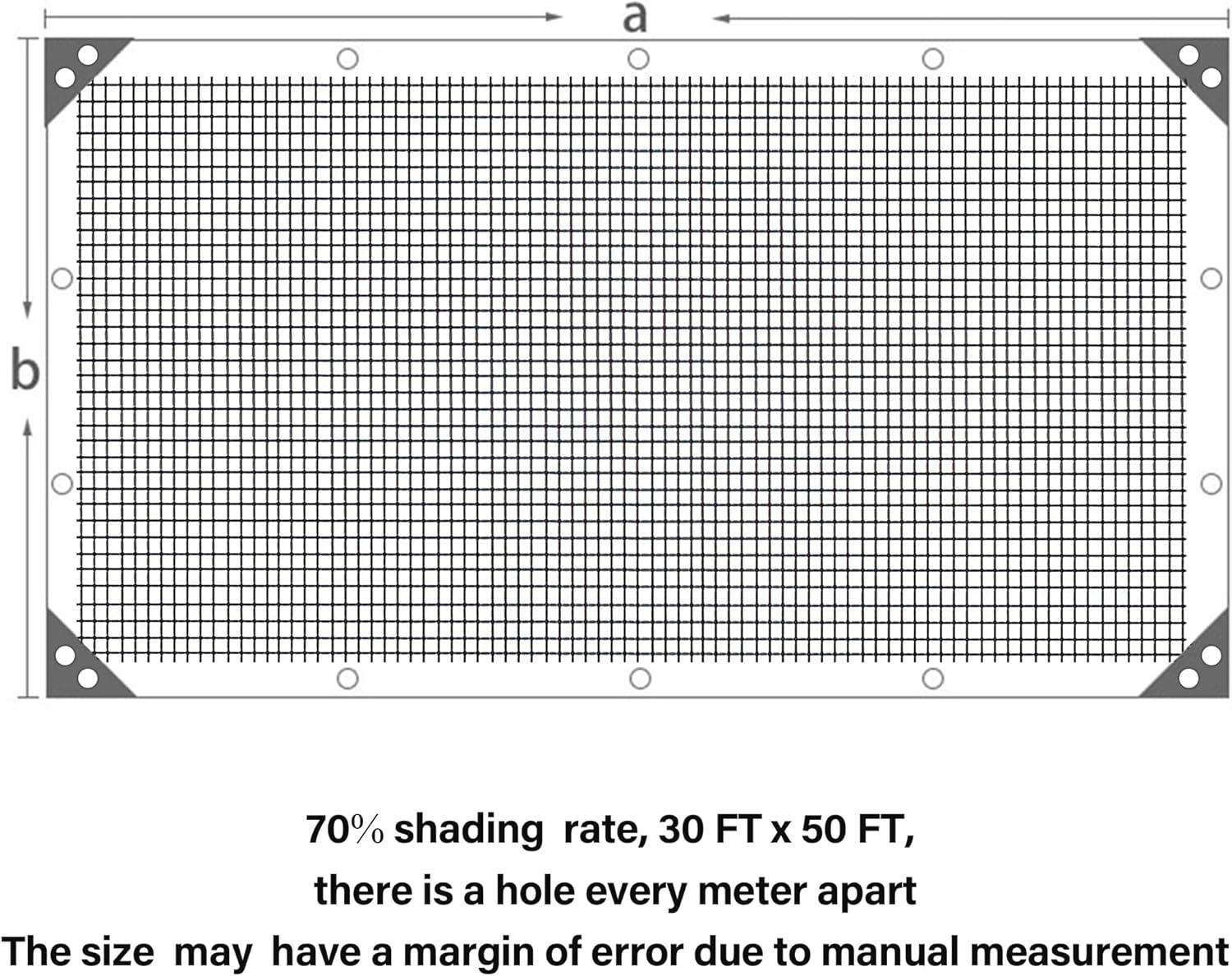 image:imagewinemana Black Shade Cloth 40 5x8 FT Mesh Tarp Garden Shade for Greenhouse Patio Vegetables Plants Cover and Chicken Coops Sun Shade Net for Outdoor Protection with Reinforced Grommets30 FT x 50 FT