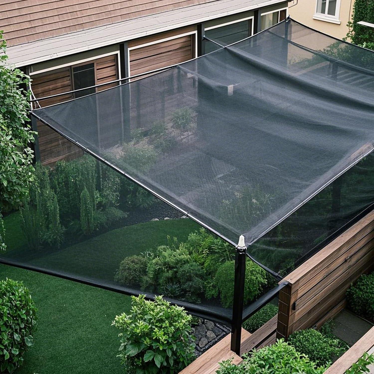image:imagewinemana Black Shade Cloth 40 5x8 FT Mesh Tarp Garden Shade for Greenhouse Patio Vegetables Plants Cover and Chicken Coops Sun Shade Net for Outdoor Protection with Reinforced Grommets33 FT x 133 FT
