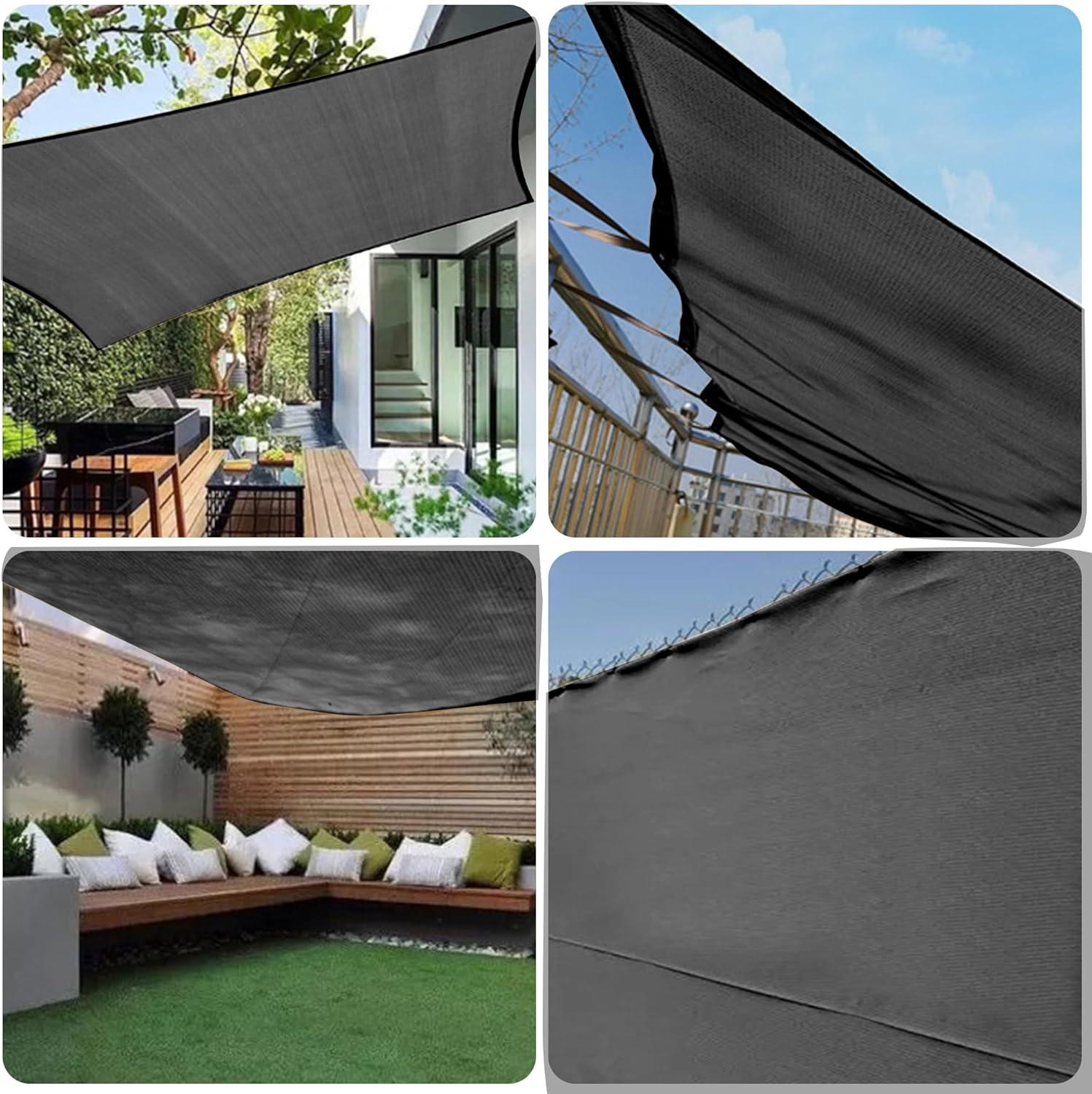 image:imagewinemana Black Shade Cloth 40 5x8 FT Mesh Tarp Garden Shade for Greenhouse Patio Vegetables Plants Cover and Chicken Coops Sun Shade Net for Outdoor Protection with Reinforced Grommets20 FT x 48 FT