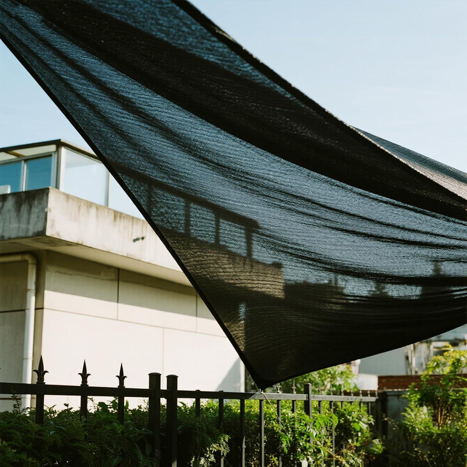 image:imagewinemana Black Shade Cloth 40 5x8 FT Mesh Tarp Garden Shade for Greenhouse Patio Vegetables Plants Cover and Chicken Coops Sun Shade Net for Outdoor Protection with Reinforced Grommets20 FT x 48 FT