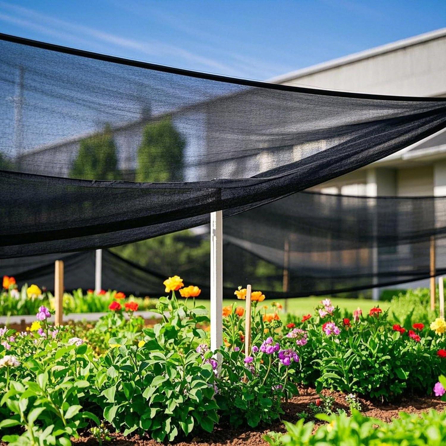 image:imagewinemana Black Shade Cloth 40 5x8 FT Mesh Tarp Garden Shade for Greenhouse Patio Vegetables Plants Cover and Chicken Coops Sun Shade Net for Outdoor Protection with Reinforced Grommets33 FT x 10 FT