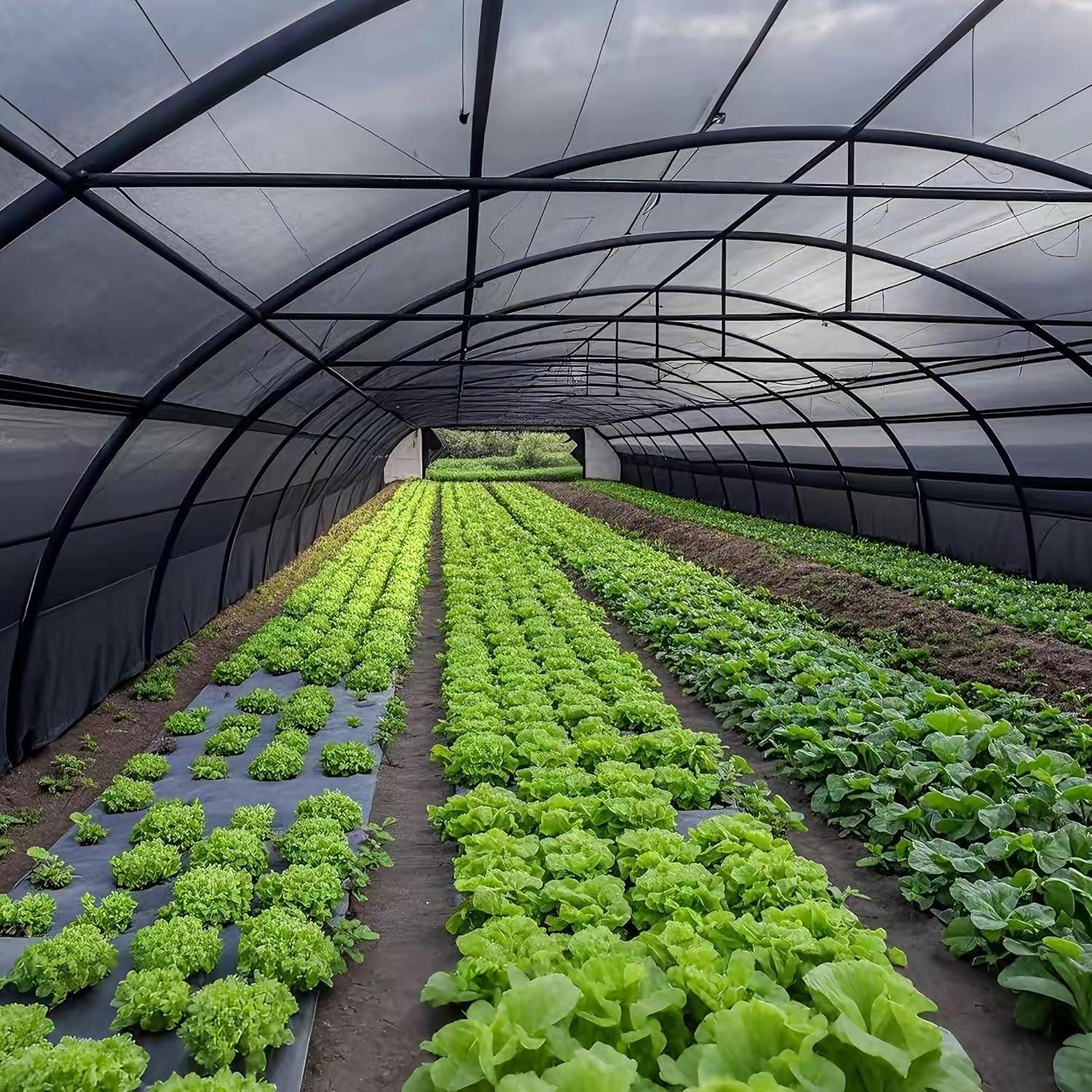 image:imagewinemana Black Shade Cloth 40 5x8 FT Mesh Tarp Garden Shade for Greenhouse Patio Vegetables Plants Cover and Chicken Coops Sun Shade Net for Outdoor Protection with Reinforced Grommets30 FT x 50 FT