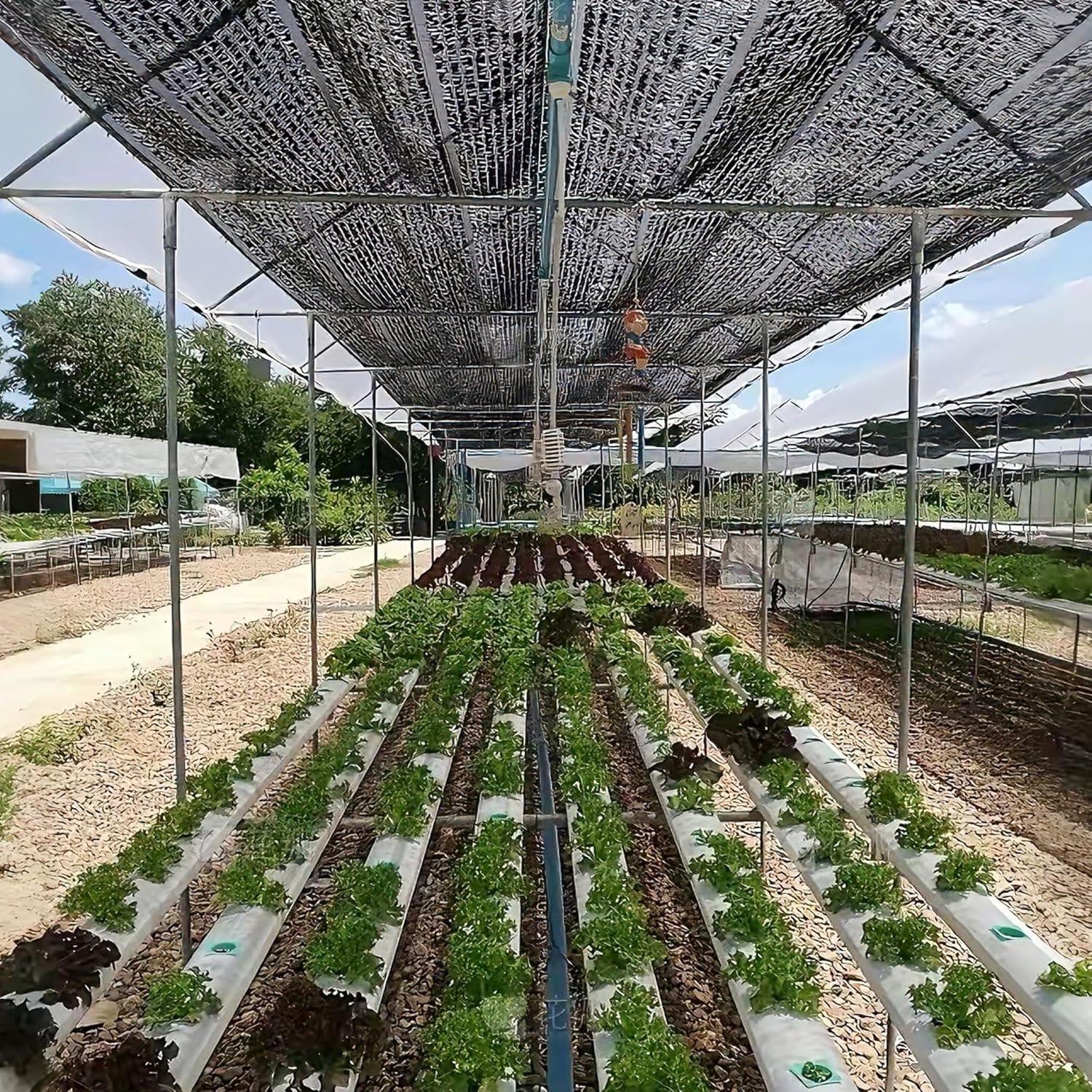 image:imagewinemana Black Shade Cloth 40 5x8 FT Mesh Tarp Garden Shade for Greenhouse Patio Vegetables Plants Cover and Chicken Coops Sun Shade Net for Outdoor Protection with Reinforced Grommets30 FT x 50 FT
