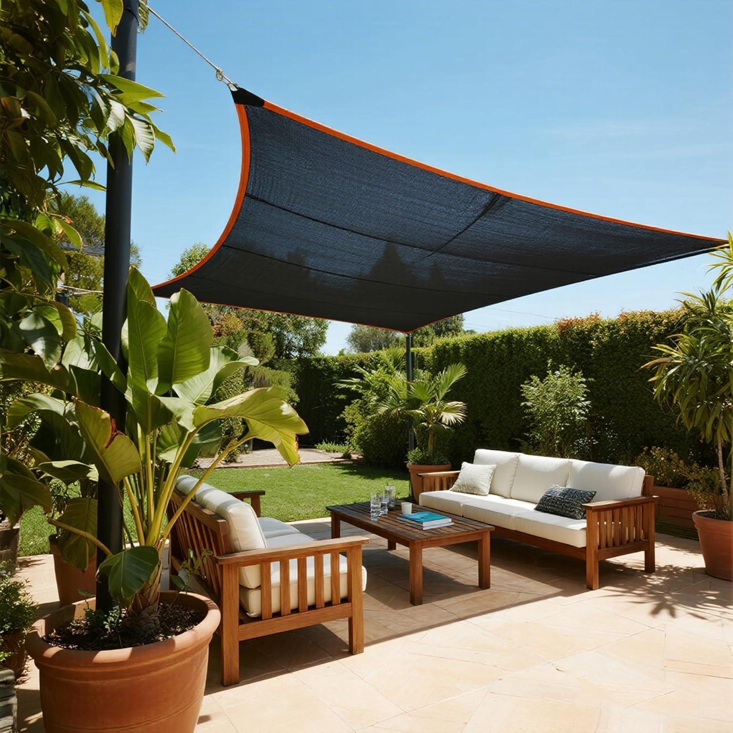 image:imagewinemana Black Shade Cloth 40 5x8 FT Mesh Tarp Garden Shade for Greenhouse Patio Vegetables Plants Cover and Chicken Coops Sun Shade Net for Outdoor Protection with Reinforced Grommets10 FT x 20 FT