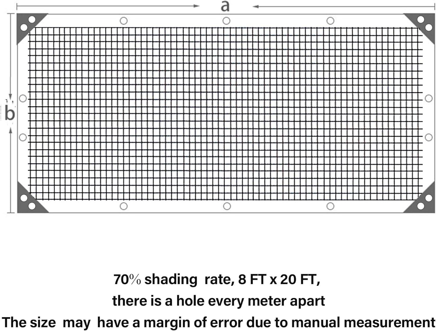 image:imagewinemana Black Shade Cloth 40 5x8 FT Mesh Tarp Garden Shade for Greenhouse Patio Vegetables Plants Cover and Chicken Coops Sun Shade Net for Outdoor Protection with Reinforced Grommets8 FT x 20 FT
