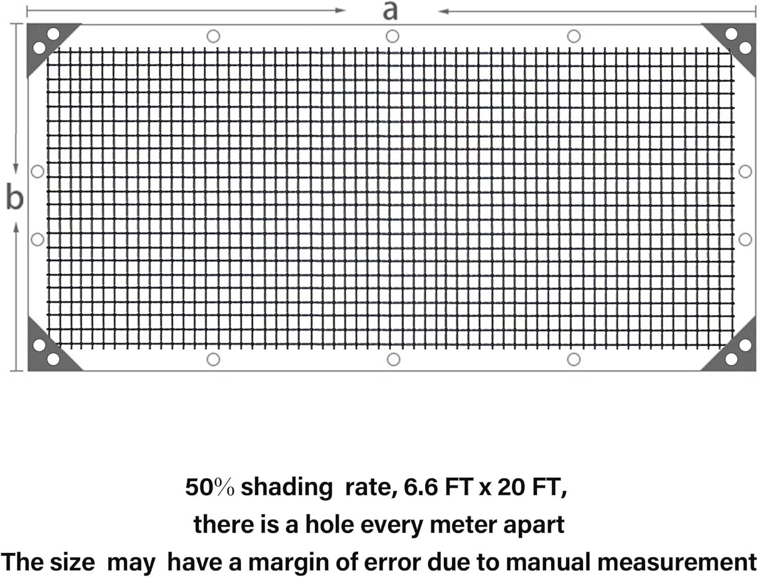 image:imagewinemana Black Shade Cloth 40 5x8 FT Mesh Tarp Garden Shade for Greenhouse Patio Vegetables Plants Cover and Chicken Coops Sun Shade Net for Outdoor Protection with Reinforced Grommets66 FT x 20 FT