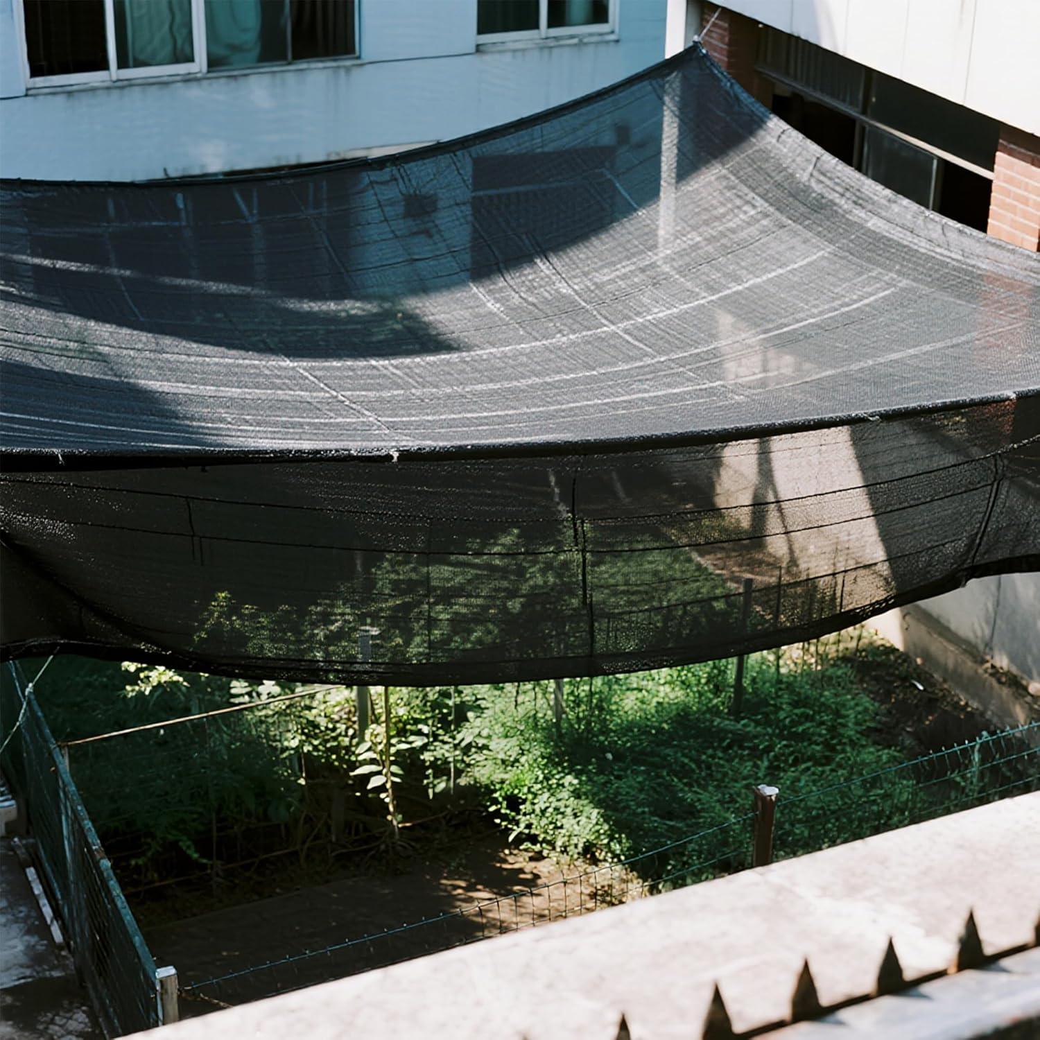 image:imagewinemana Black Shade Cloth 40 5x8 FT Mesh Tarp Garden Shade for Greenhouse Patio Vegetables Plants Cover and Chicken Coops Sun Shade Net for Outdoor Protection with Reinforced Grommets20 FT x 48 FT