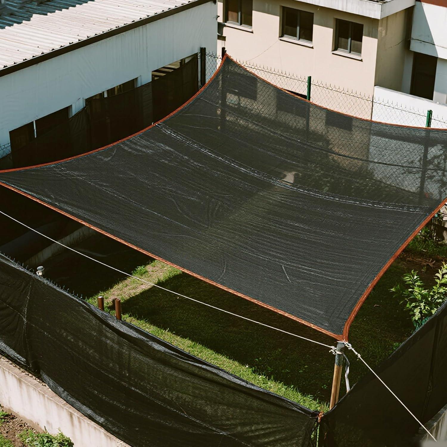 image:imagewinemana Black Shade Cloth 40 5x8 FT Mesh Tarp Garden Shade for Greenhouse Patio Vegetables Plants Cover and Chicken Coops Sun Shade Net for Outdoor Protection with Reinforced Grommets20 FT x 48 FT
