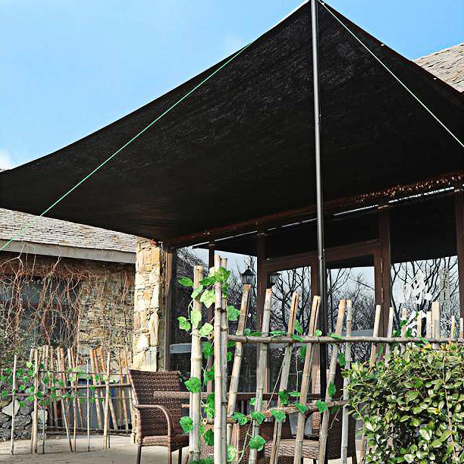 image:imagewinemana Black Shade Cloth 40 5x8 FT Mesh Tarp Garden Shade for Greenhouse Patio Vegetables Plants Cover and Chicken Coops Sun Shade Net for Outdoor Protection with Reinforced Grommets20 FT x 48 FT