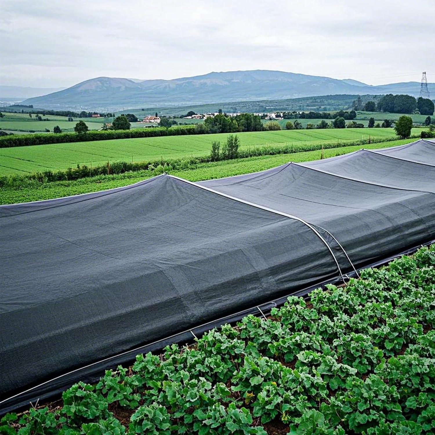 image:imagewinemana Black Shade Cloth 40 5x8 FT Mesh Tarp Garden Shade for Greenhouse Patio Vegetables Plants Cover and Chicken Coops Sun Shade Net for Outdoor Protection with Reinforced Grommets30 FT x 50 FT