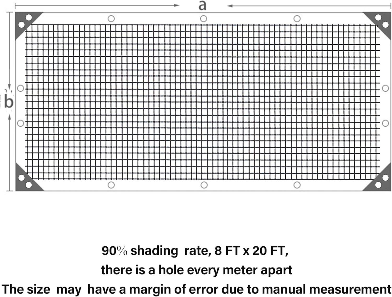 image:imagewinemana Black Shade Cloth 40 5x8 FT Mesh Tarp Garden Shade for Greenhouse Patio Vegetables Plants Cover and Chicken Coops Sun Shade Net for Outdoor Protection with Reinforced Grommets8 FT x 20 FT