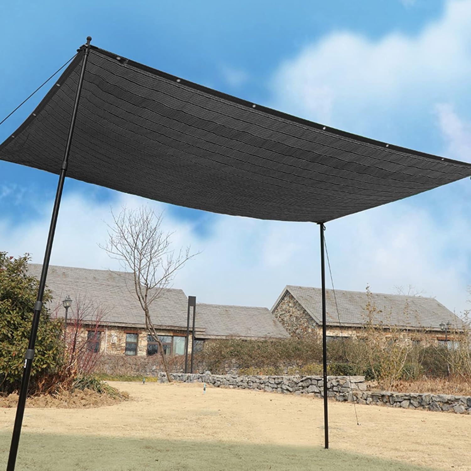 image:imagewinemana Black Shade Cloth 40 5x8 FT Mesh Tarp Garden Shade for Greenhouse Patio Vegetables Plants Cover and Chicken Coops Sun Shade Net for Outdoor Protection with Reinforced Grommets10 FT x 12 FT