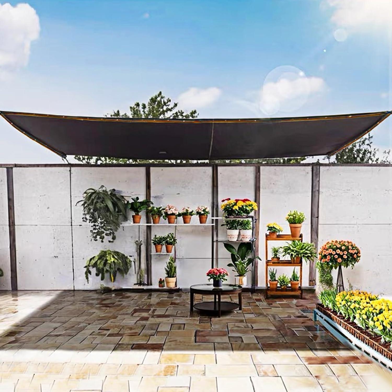 image:imagewinemana Black Shade Cloth 40 5x8 FT Mesh Tarp Garden Shade for Greenhouse Patio Vegetables Plants Cover and Chicken Coops Sun Shade Net for Outdoor Protection with Reinforced Grommets66 FT x 16 FT