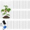 winemana 12 Set Garden Plant Protector Cage, 24×12 in Metal Wire Protectors for Plants, Protection Cages with Stakes & Nylon Ties, Animals Barrier to Keep Rabbit & Chicken Away from Flower Vegetables(Silver)